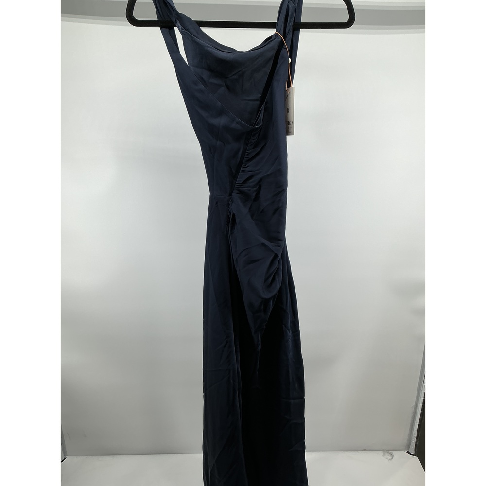 Washable Stretch Silk High Neck Midi Dress